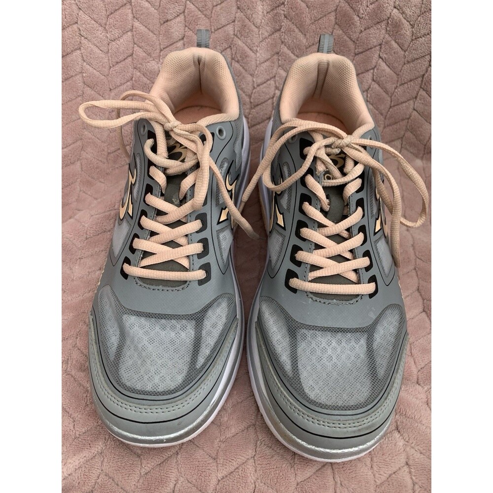 Gdefy Gray and Peach Sneakers Women's Size 9.5 Orthopedic Walking Shoes
